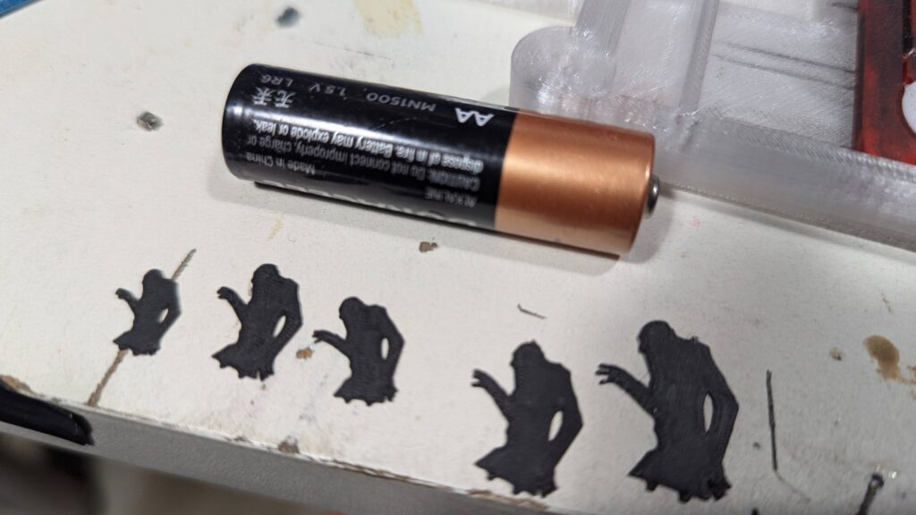 miniature cut-outs that resemble the character of nosferatu